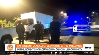 Asaltan camión cigarrillero y se llevan G. 100 millones