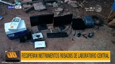 Recuperan varios equipos robados del Laboratorio Central
