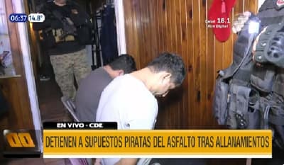 Detienen a “piratas del asfalto” en allanamientos en Ciudad del Este