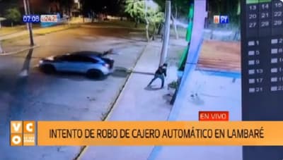Intentan robar un cajero automático en Lambaré