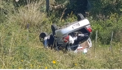 Embarazada salió ilesa tras brutal vuelco en ruta