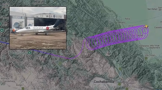 Avión se pierde en Bolivia luego de maniobras extrañas y caída del radar