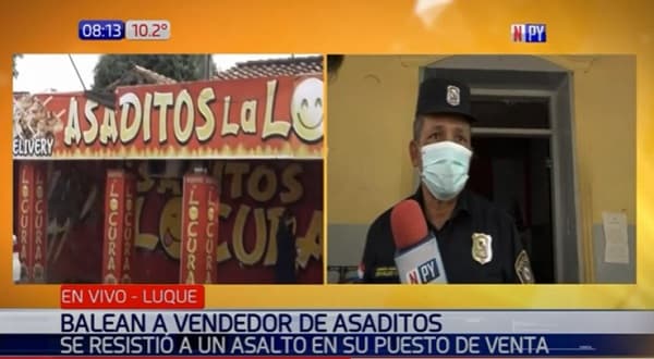 Balean a vendedor de asaditos en Luque