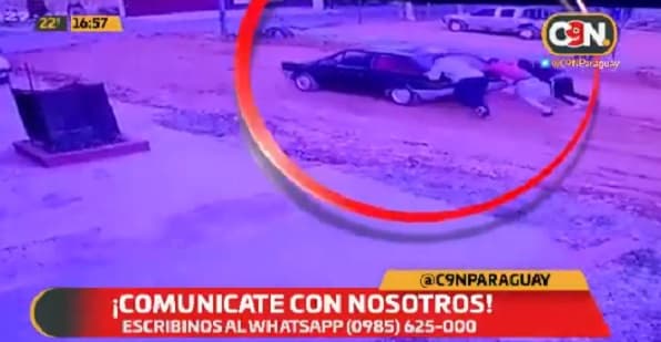 Vehículo empujado por hombres ocasiona accidente en Ñemby