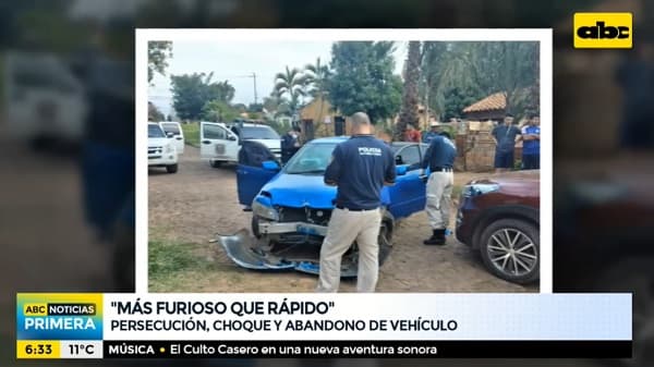 Huida en auto robado acaba en choque