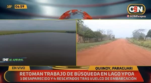 Un desaparecido tras vuelco de embarcación en el lago Ypoá