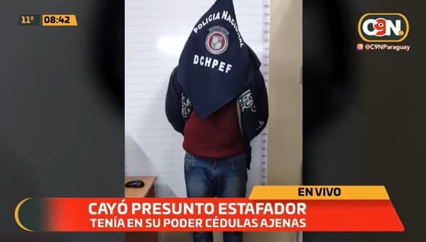 Detienen a sospechoso de montar cédulas para estafar a comercios y financieras