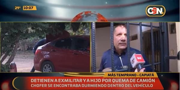 Coronel niega haber incinerado camión