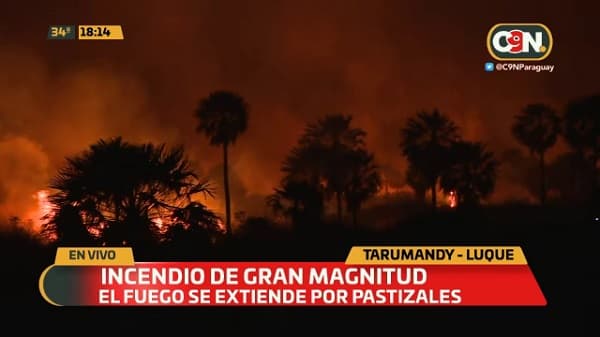 Reportan incendio de gran magnitud en zona de ruta Luque – San Bernardino
