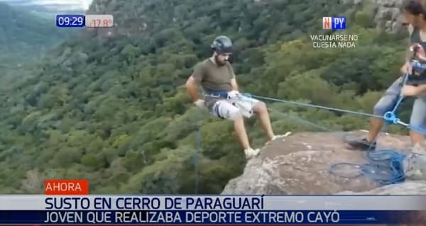 Joven sufre accidente en cerro de Paraguarí