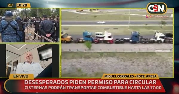 Camiones cisterna podrán circular hasta las 17:00 tras acuerdo con manifestantes