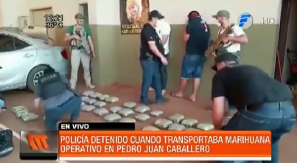 Capturan a policía que transportaba marihuana en Pedro Juan