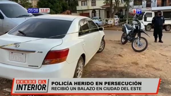 Policía fuera de servicio resulta herido en una persecución