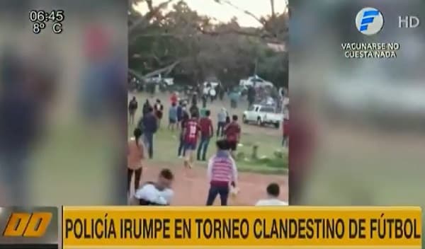 Varios detenidos tras torneo clandestino de fútbol