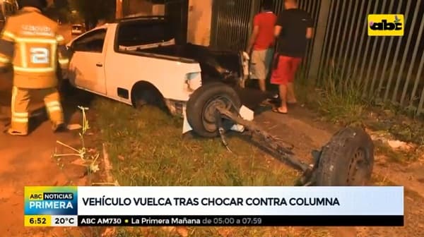 Choque y posterior vuelco deja un herido sobre Brasilia