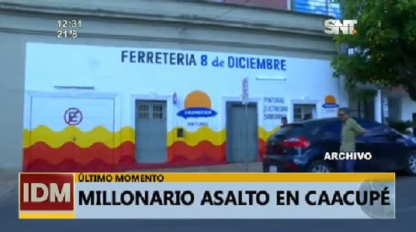 Asaltan a ancianos en Caacupé y se llevan G. 80 millones