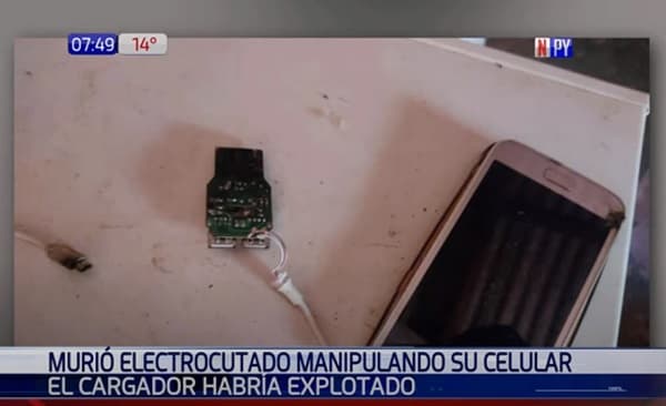 Hombre muere electrocutado tras explosión de cargador de teléfono