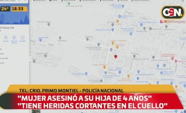 Madre degolló a su hija de cuatro años, según reporte policial