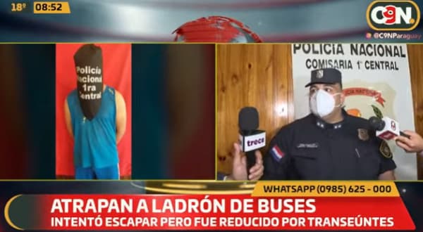 Detienen a sospechoso de asaltar en buses en San Lorenzo