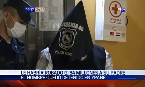 Detienen a sospechoso de robar G. 84 millones de su padre