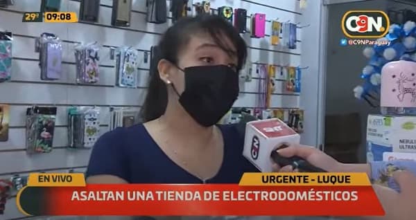Delincuentes asaltan una tienda de electrodomésticos en Luque