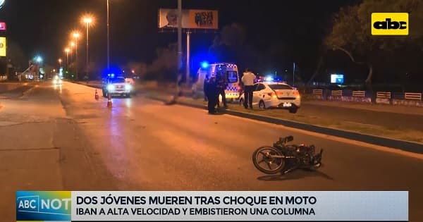 Jóvenes fallecen tras chocar contra columna de la ANDE