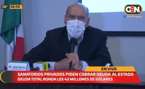 Sanatorios privados reclaman al Estado deuda de más de USD 43 millones