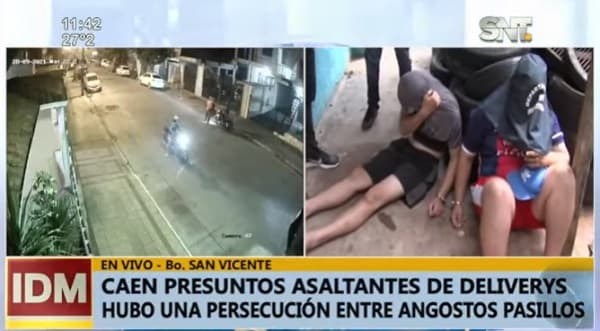 Detienen en operativo a sospechosos de asaltos a delivery