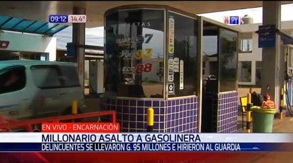 Asaltan surtidor, hieren a guardia y se llevan G. 95 millones