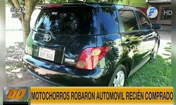 Auto recientemente adquirido es robado a mano armada en Luque
