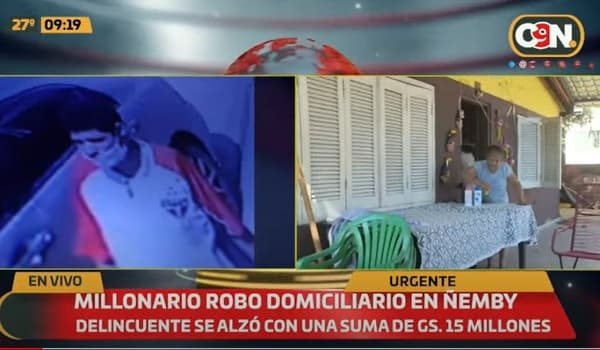 Solitario ladrón se lleva G. 15 millones de vivienda en Ñemby