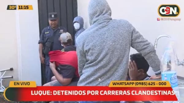 Detienen a cuatro hombres por carreras clandestinas en Luque