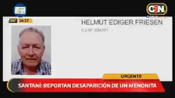 Reportan desaparición de colono menonita en San Pedro