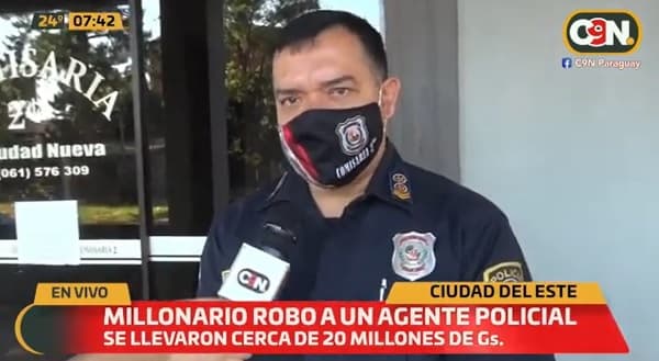 Suboficial denuncia robo de G. 20 millones