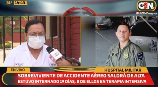Dan de alta a único sobreviviente del accidente aéreo