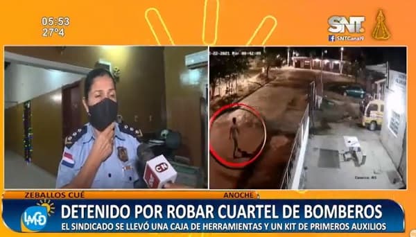 Detienen a hombre grabado robando en cuartel de bomberos