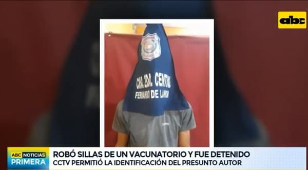 Detienen a sospechoso de robar sillas de vacunatorio