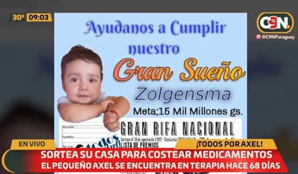 Padres de Axel sortean su casa y auto para comprar Zolgensma