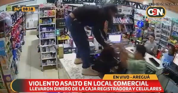 Cámaras captan violento asalto en Areguá