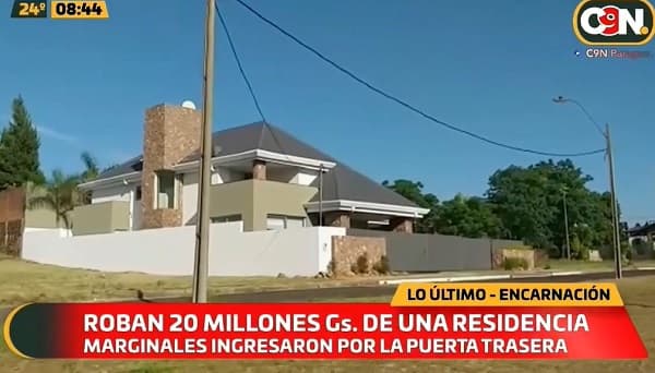 Delincuentes roban G. 20 millones de vivienda en Encarnación