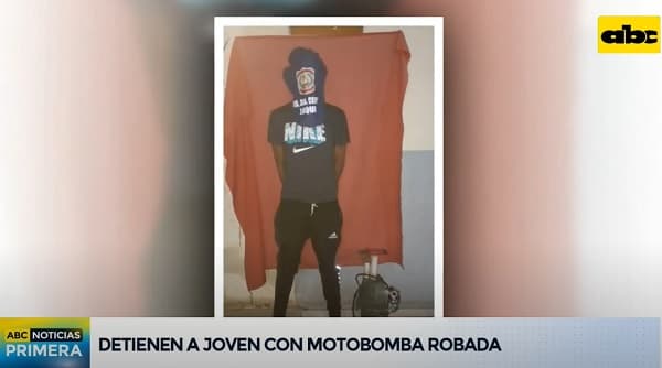 Detienen a joven con una motobomba robada