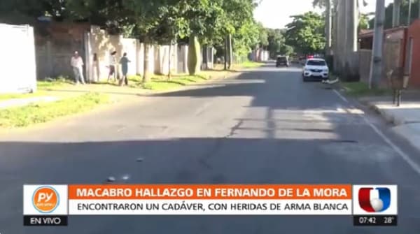 Hallan cadáver en medio de una calle de Fernando de la Mora