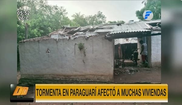 Tormenta afecta a decenas de viviendas en Acahay