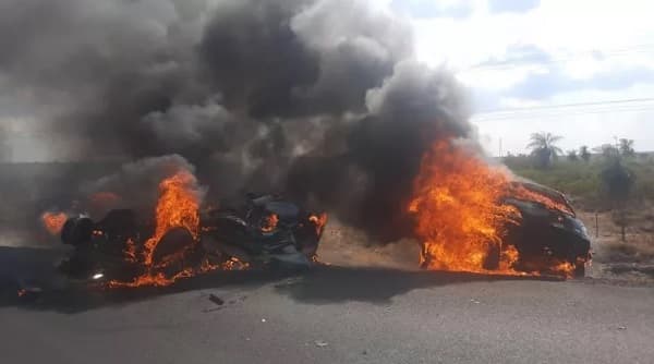 Choque e incendio deja cuatro muertos en Quiindy