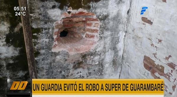 Guardia evita asalto en supermercado de Guarambaré