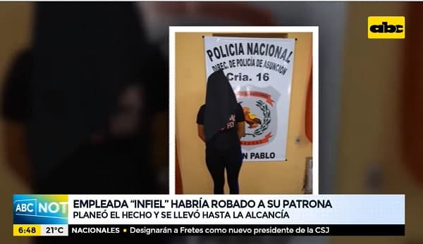 Captura a “empleada infiel” y pareja tras robo