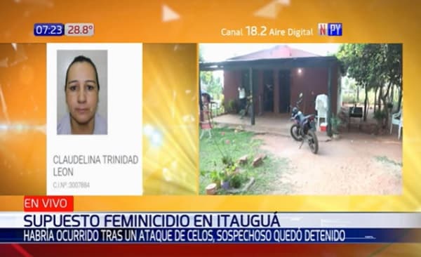 Detienen a sospechoso de feminicidio en Itauguá
