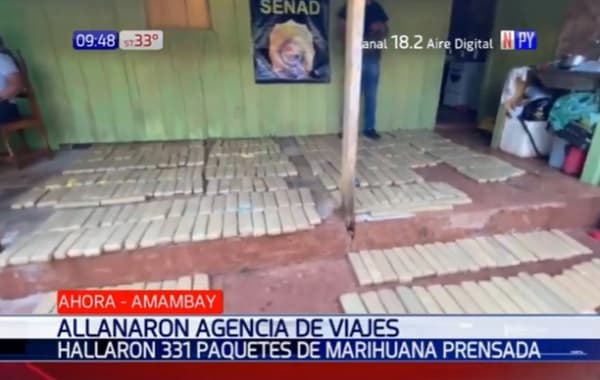 Senad halla marihuana en vivienda que operaba como agencia de viajes en Amambay