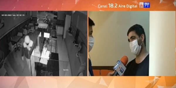 Delincuentes rompen puerta de heladería con piedra y se llevan objetos de valor