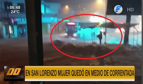 Mujer es atrapada por raudales en San Lorenzo